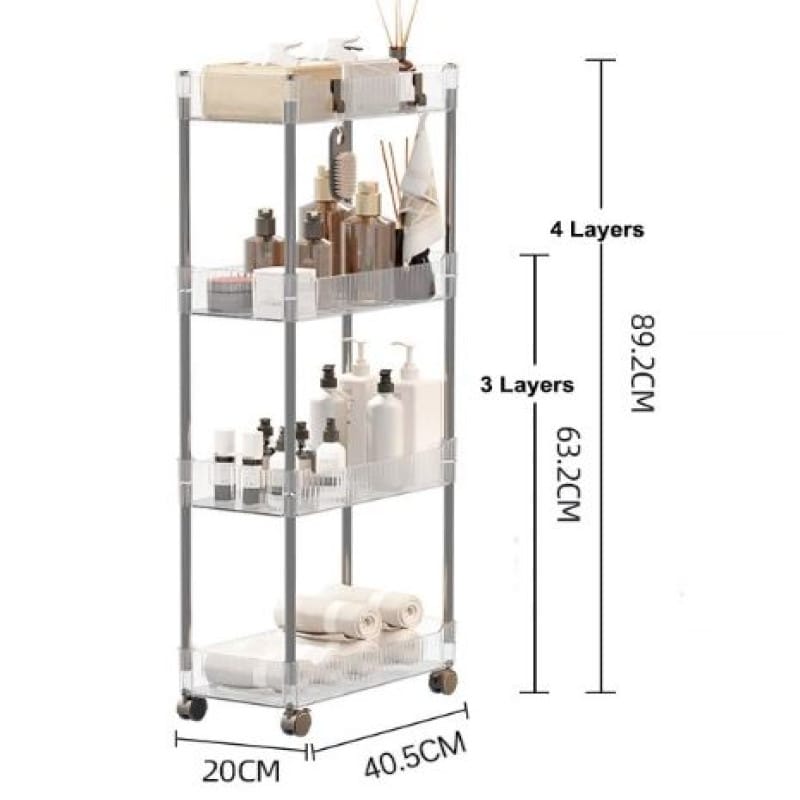 Acrylic Kitchen Trolley Bathroom Gap Storage Rack Multi-functional Removable Snack Storage Trolley Cart Home Kitchen Furniture