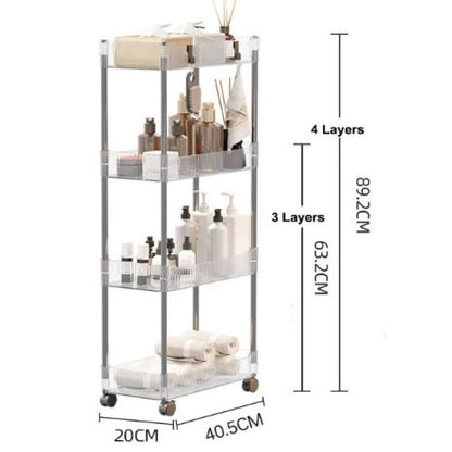 Acrylic Kitchen Trolley Bathroom Gap Storage Rack Multi-functional Removable Snack Storage Trolley Cart Home Kitchen Furniture