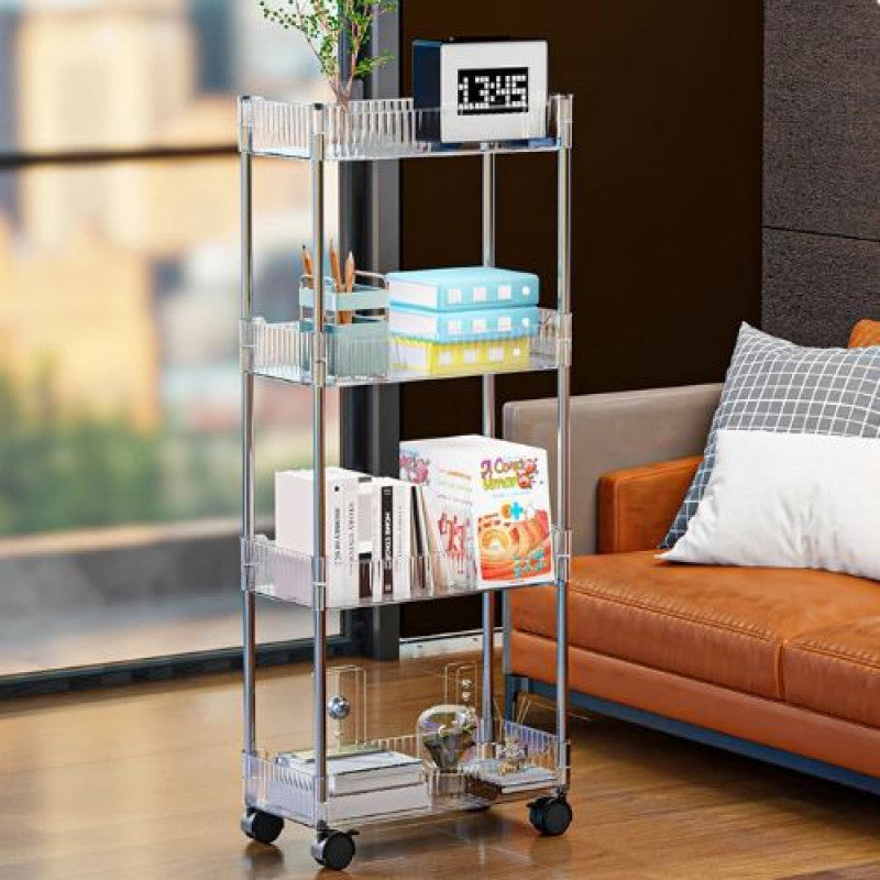 Acrylic Kitchen Trolley Bathroom Gap Storage Rack Multi-functional Removable Snack Storage Trolley Cart Home Kitchen Furniture