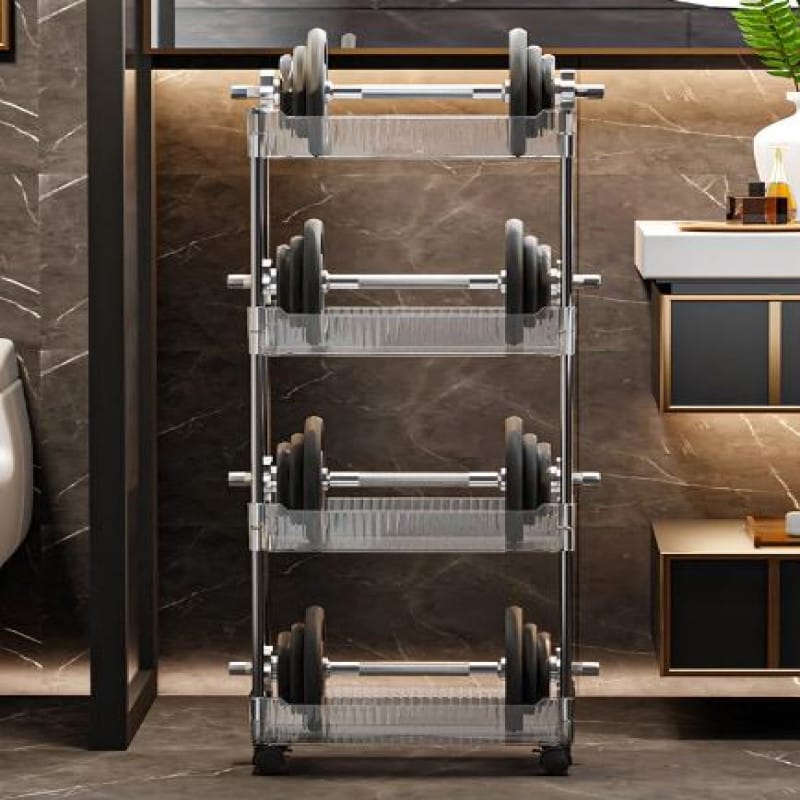 Acrylic Kitchen Trolley Bathroom Gap Storage Rack Multi-functional Removable Snack Storage Trolley Cart Home Kitchen Furniture